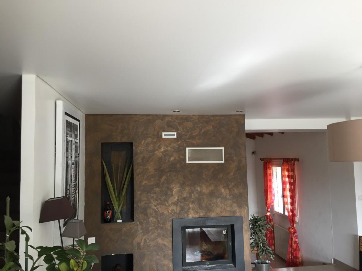 renovation plafond tendu blanc design chauffage 